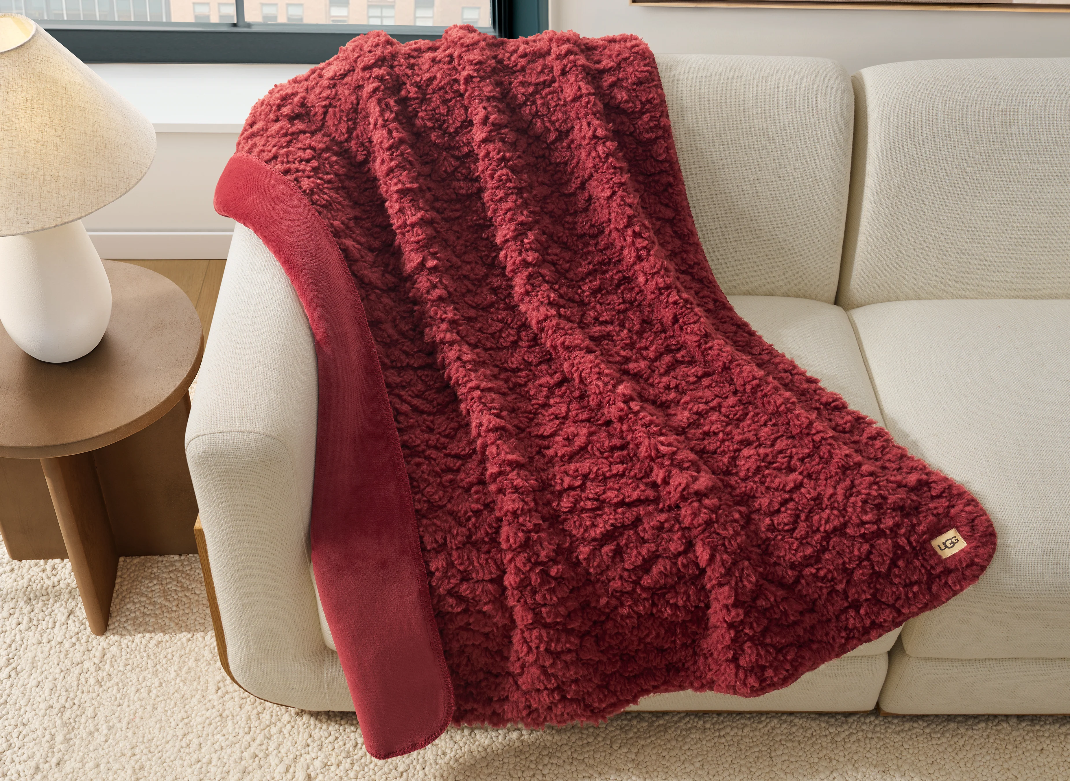 UGG Shira Textured Throw Blanket - Coffee Berry - Image 6
