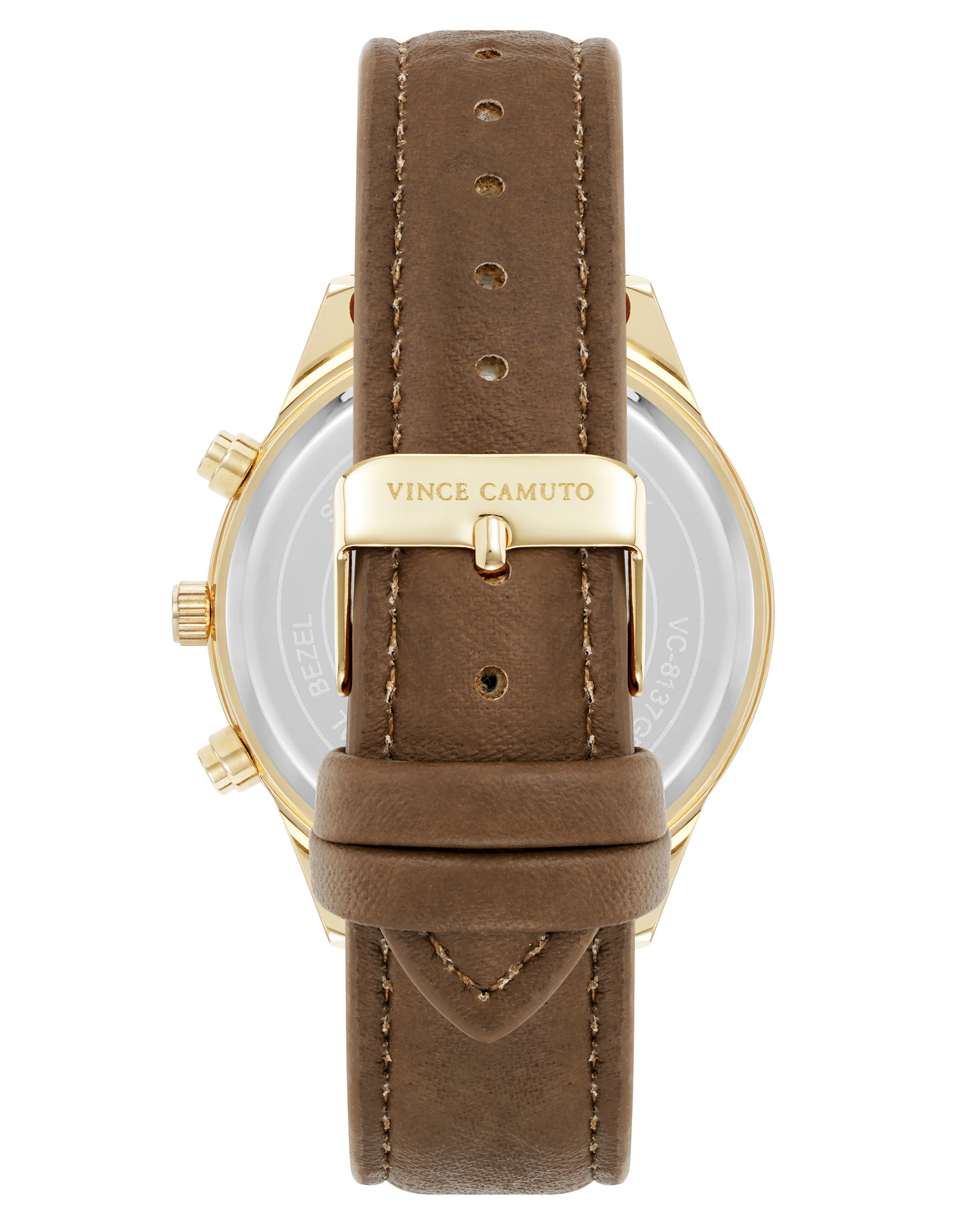 Vince Camuto Mens Multi-Function Honey Leather Strap Watch - Image 3