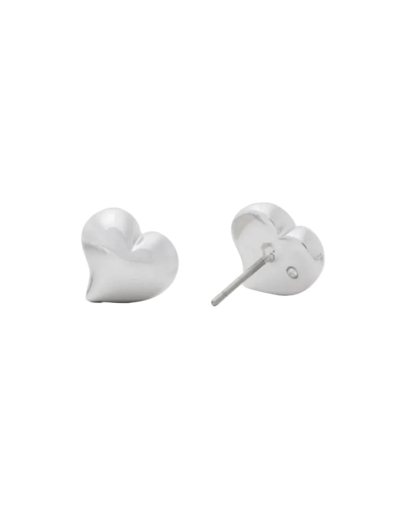 Kate Spade Valentines Day Silver Heart Stud Earrings - Image 2