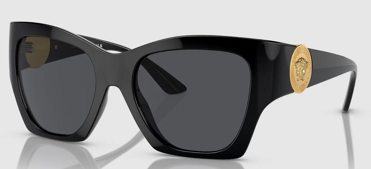 Versace Womens VE4452 Non-Polarized Sunglasses - Black/Dark Grey