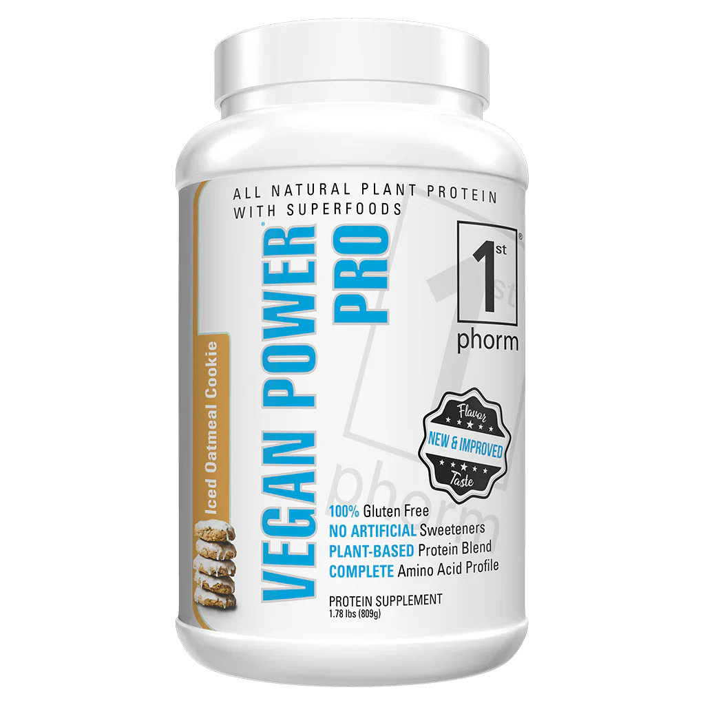1st Phorm Vegan Power Pro Plant-Based Protein Powder - Iced Oatmeal Cookie - 30 Servings