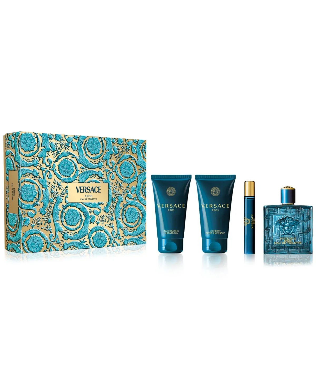 Versace Mens Eros Eau De Toilette Gift Set - 4-Piece