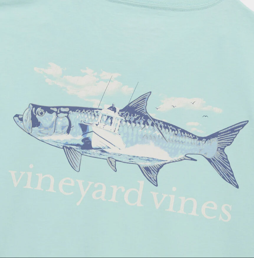 Vineyard Vines Mens Center Console Tarpon Scenic Short-Sleeve Pocket T-Shirt - Image 3