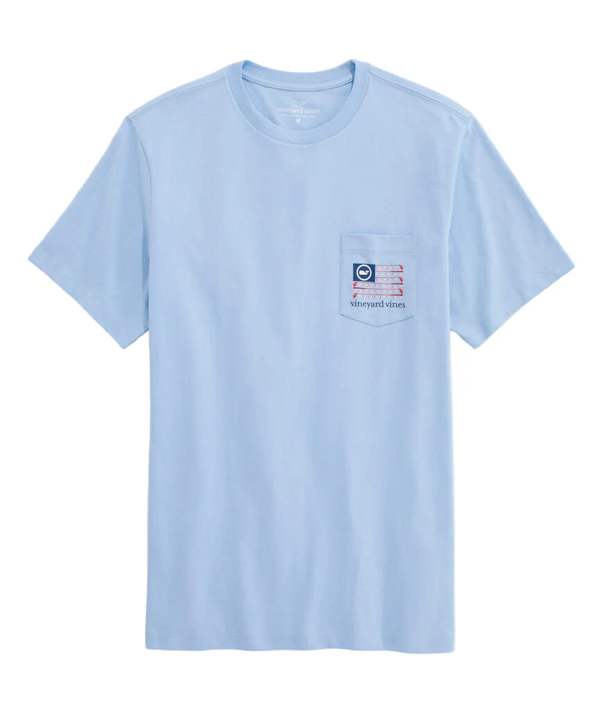 Vineyard Vines Mens Americana Golf Flag Short-Sleeve Pocket T-Shirt - Image 2
