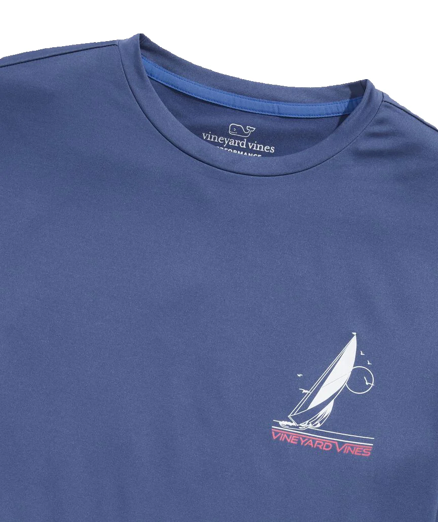 Vineyard Vines Mens Retro Sailboat Short-Sleeve Performance Harbor T-Shirt - Image 3