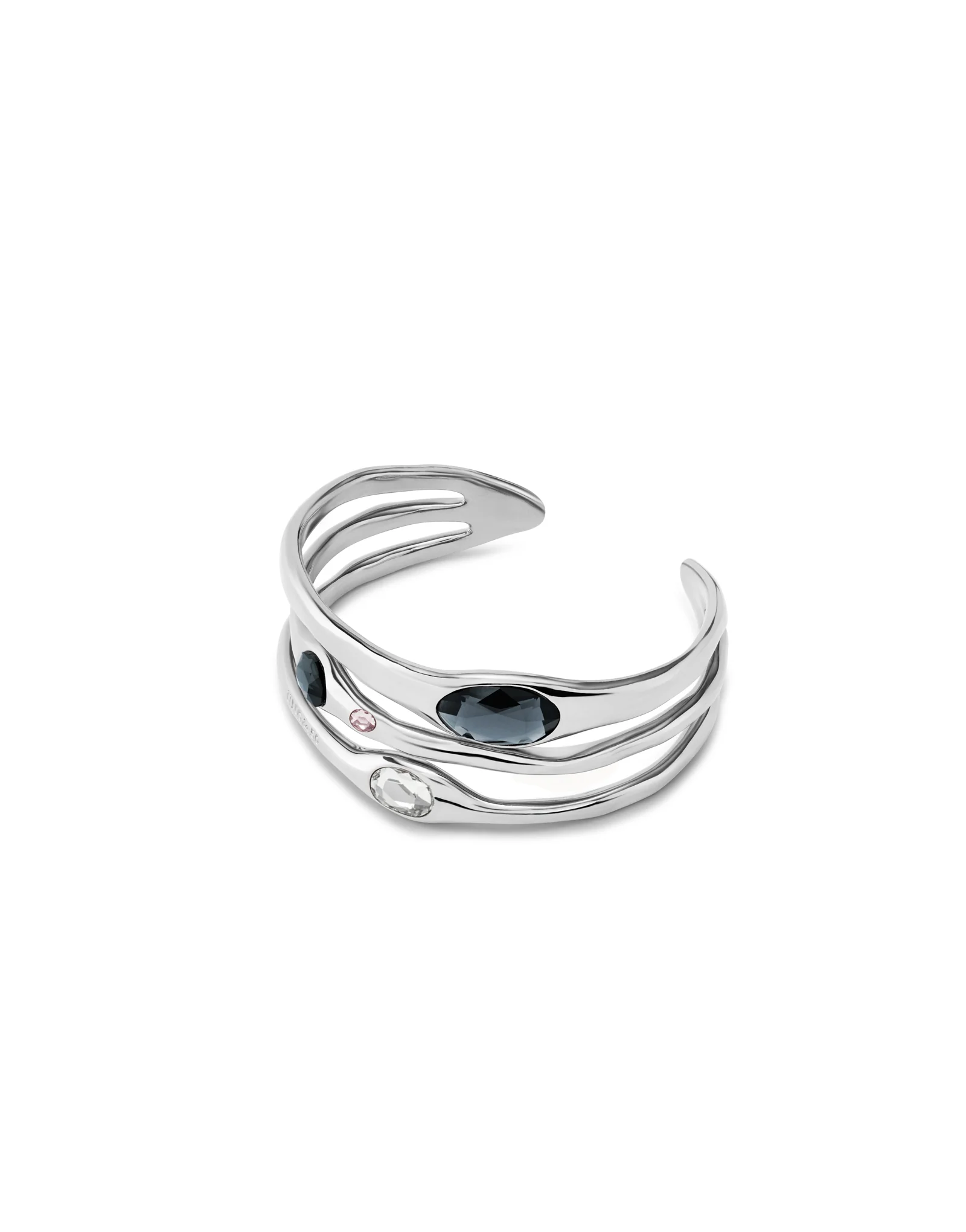UNOde50 Vital Silver-Plated Crystal Bangle Bracelet - Medium - Image 2