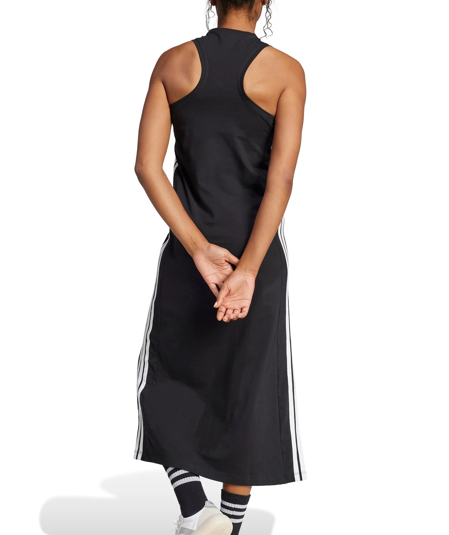 adidas Womens Essentials 3-Stripes Long Racerback Dress - Image 3