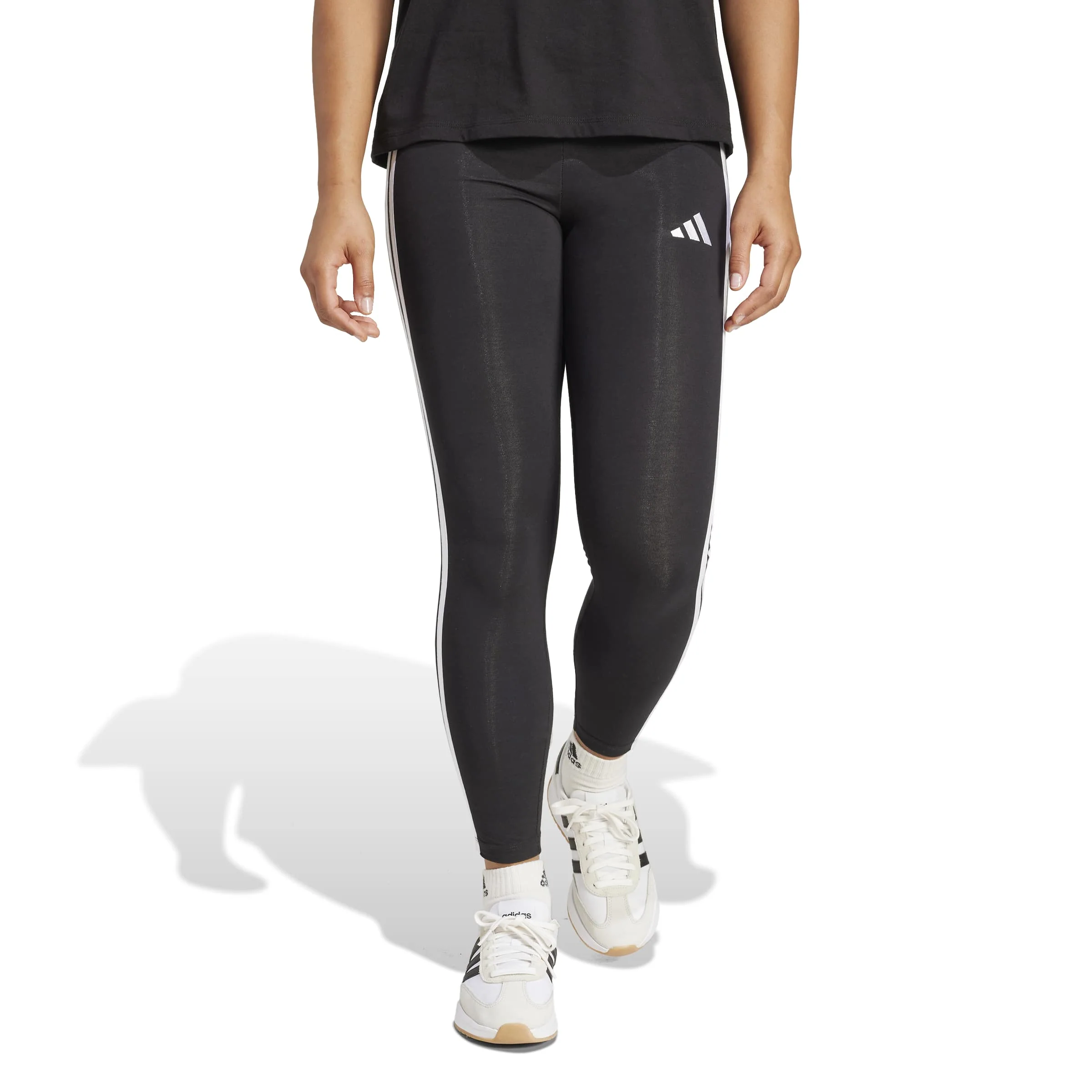 adidas Womens Essentials 3-Stripes Cotton Leggings - Image 2