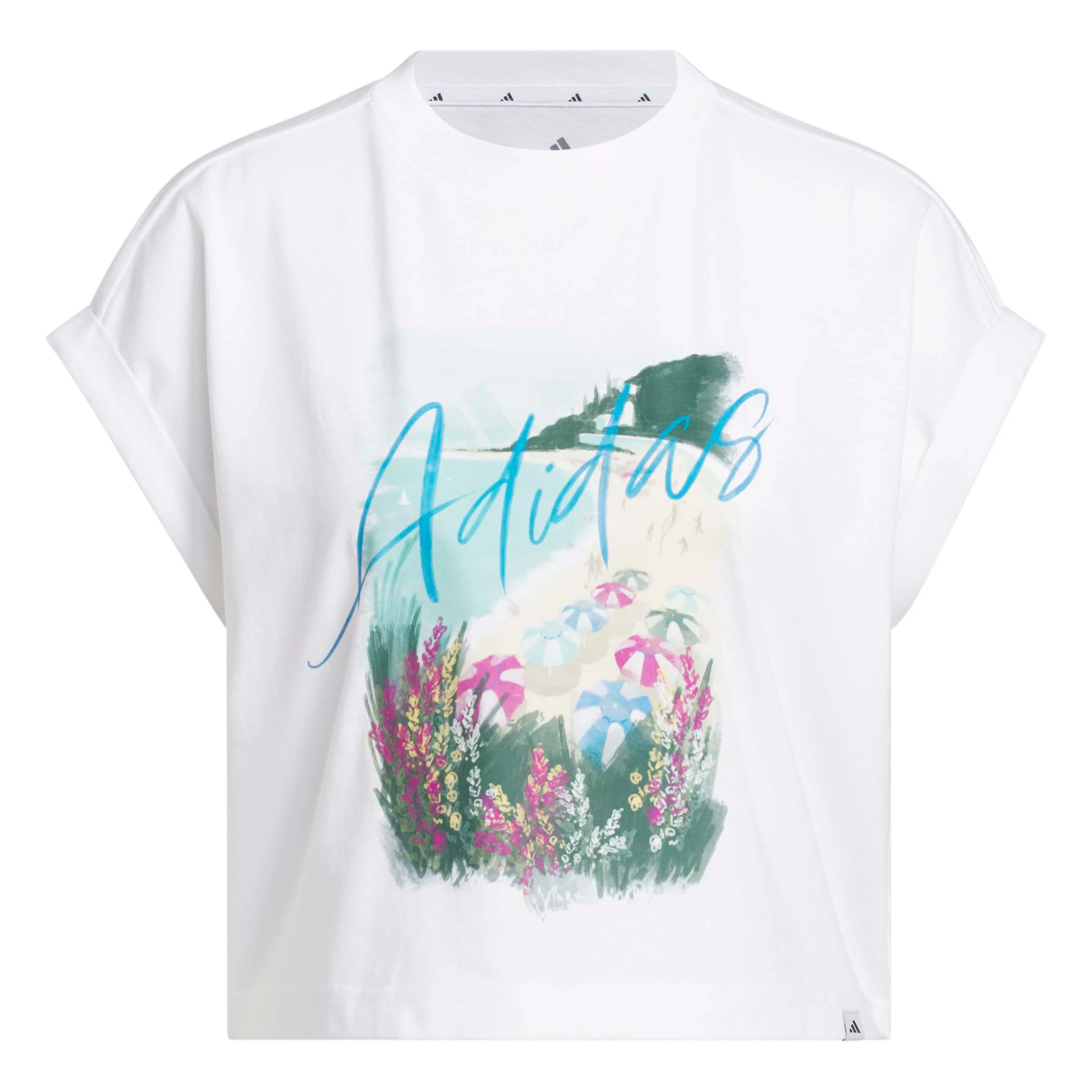adidas Womens Summer Romance Graphic Short Sleeve T-Shirt