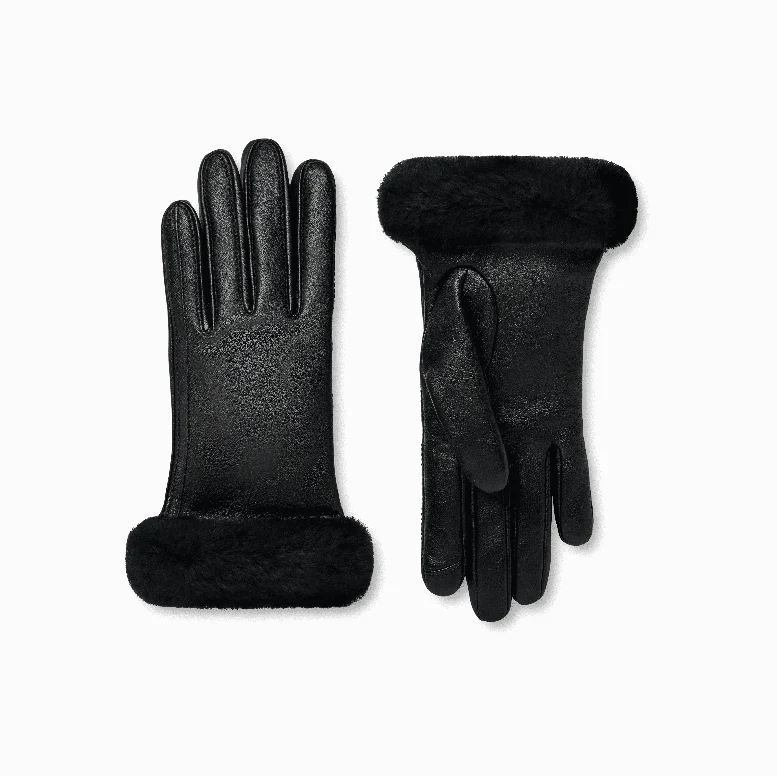 UGG Womens Leather Shorty Tech Tip Gloves - Small - Image 2