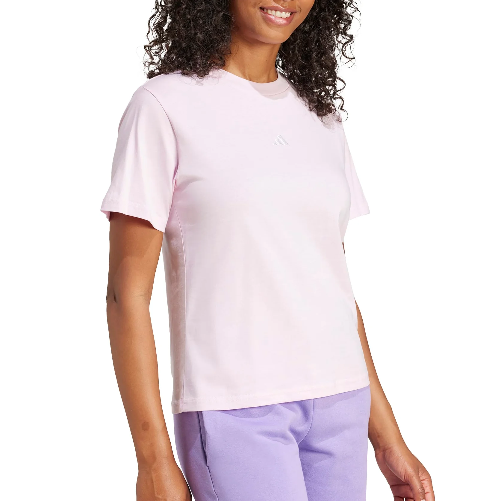 adidas Womens Essentials Small Logo Cotton Short Sleeve T-Shirt - Image 4