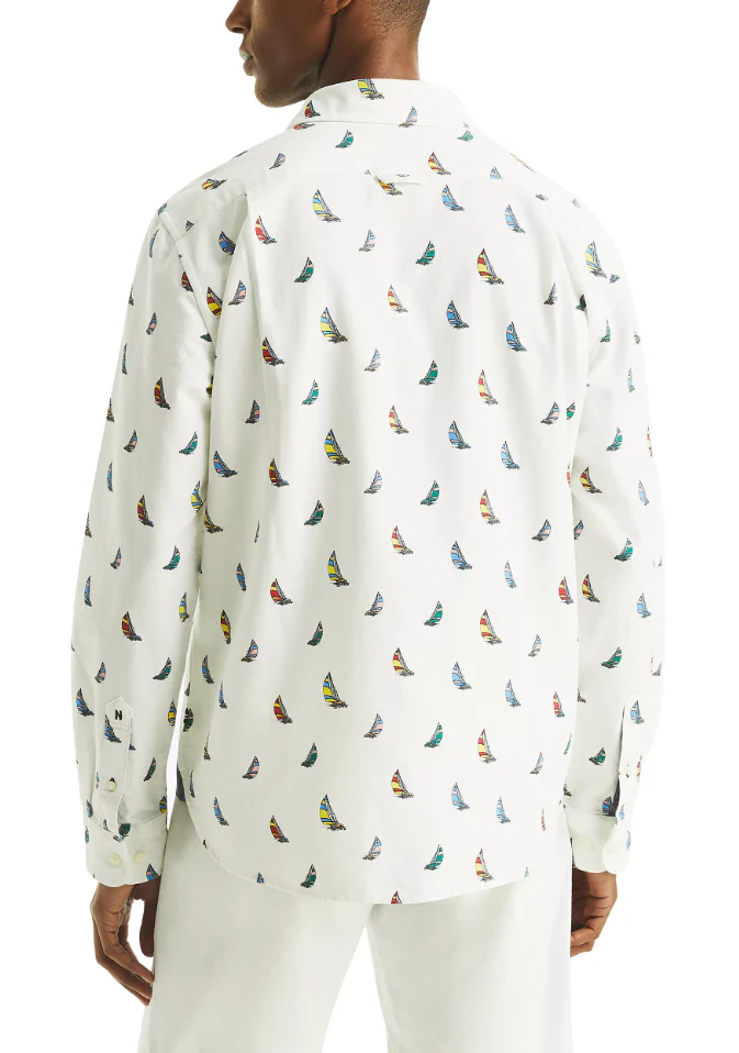 Nautica Mens Printed Oxford Long Sleeve Shirt - Image 2