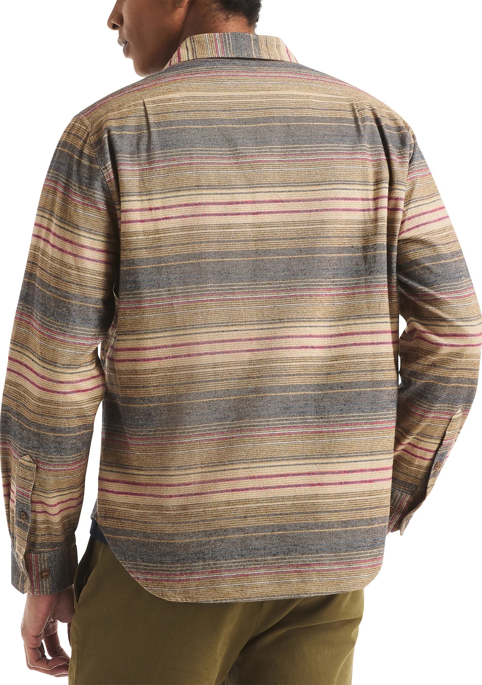 Nautica Mens Striped Flannel Long Sleeve Shirt - Image 2