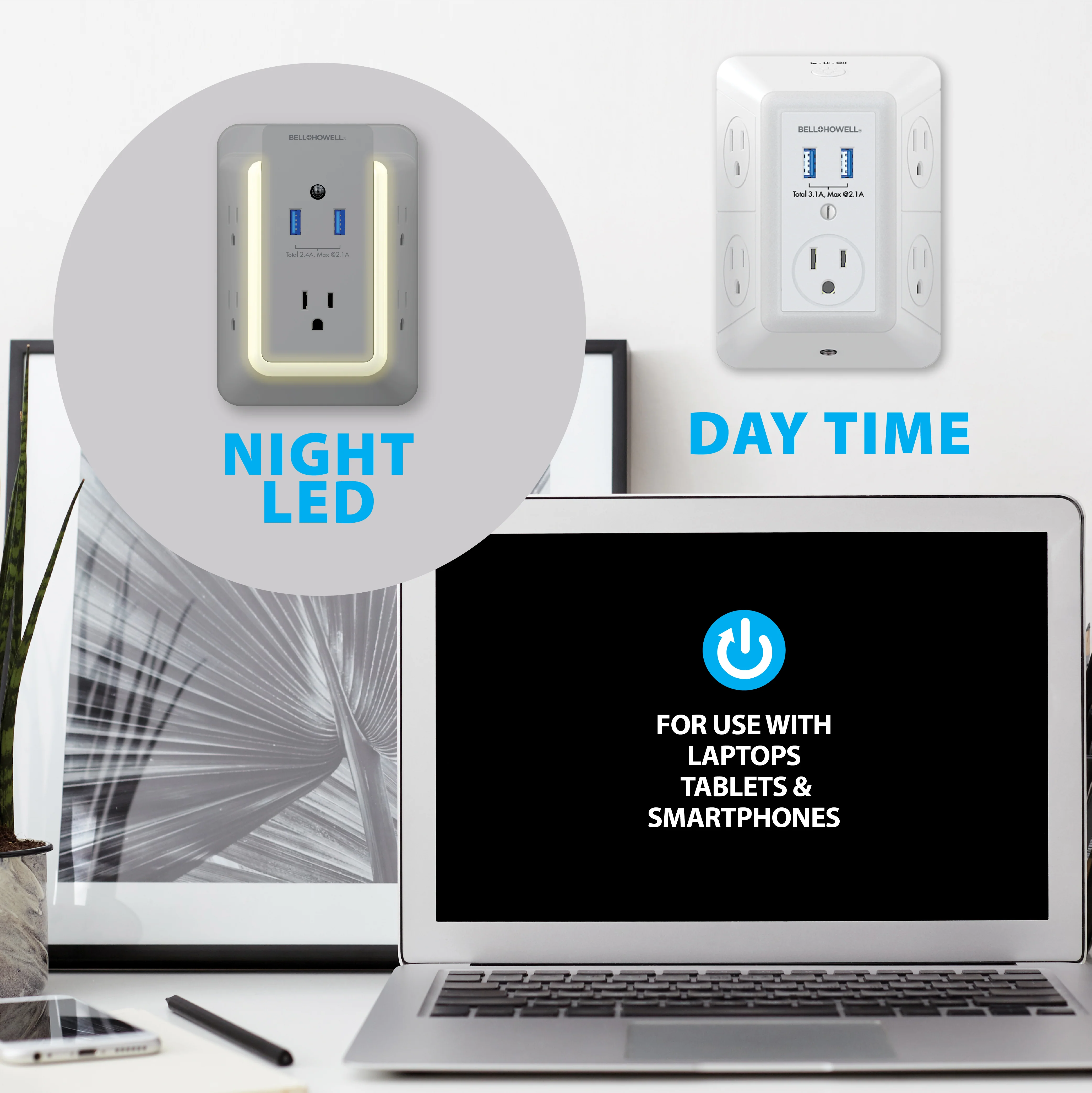 As Seen On Tv Bell + Howell Wall Power Surge Protector - Image 4
