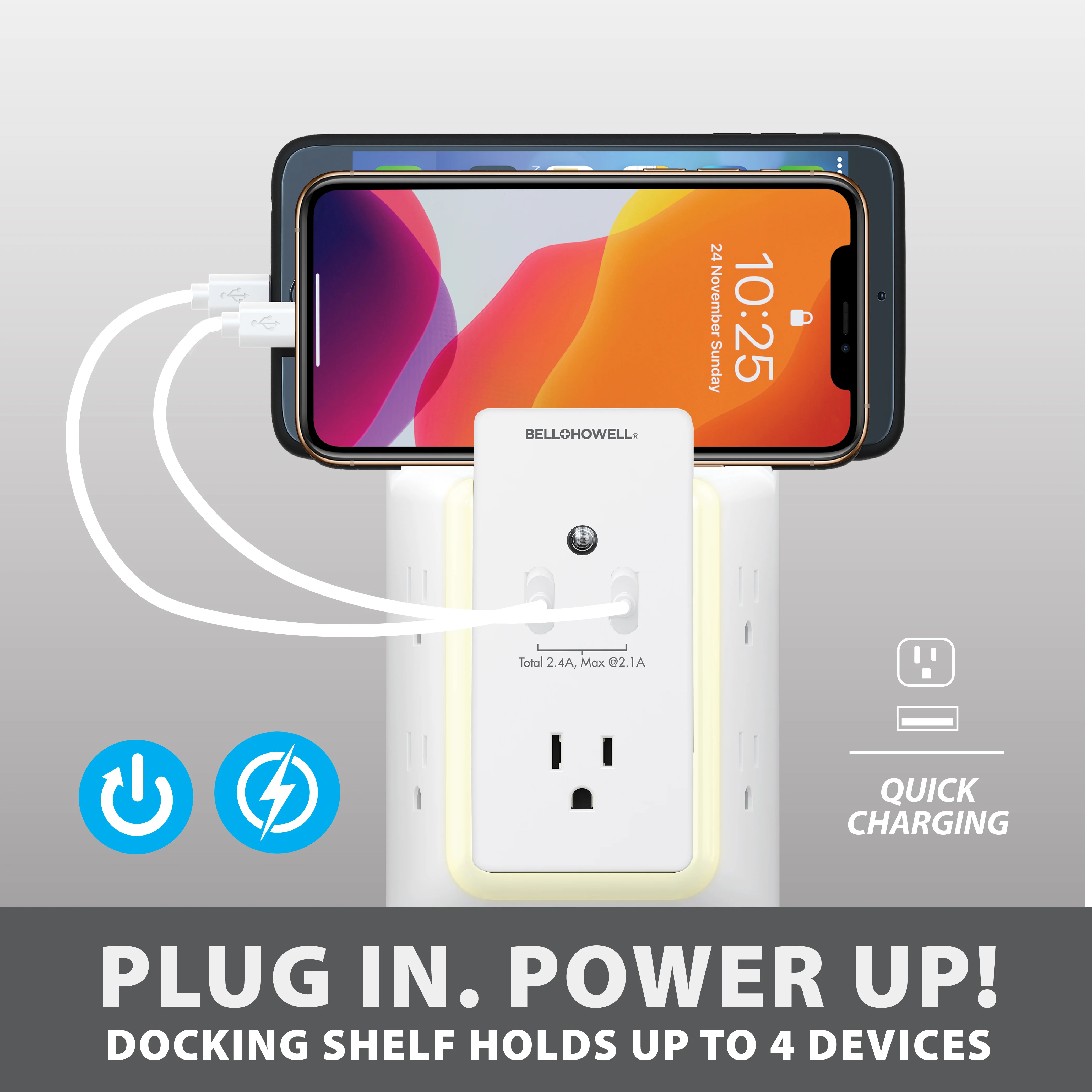 As Seen On Tv Bell + Howell Wall Power Surge Protector - Image 5