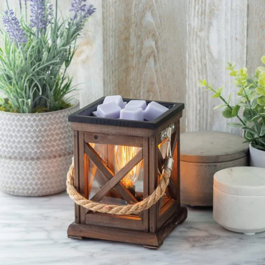 Candle Warmers Etc. Walnut & Rope Vintage Bulb Illumination Fragrance Warmer - Image 3