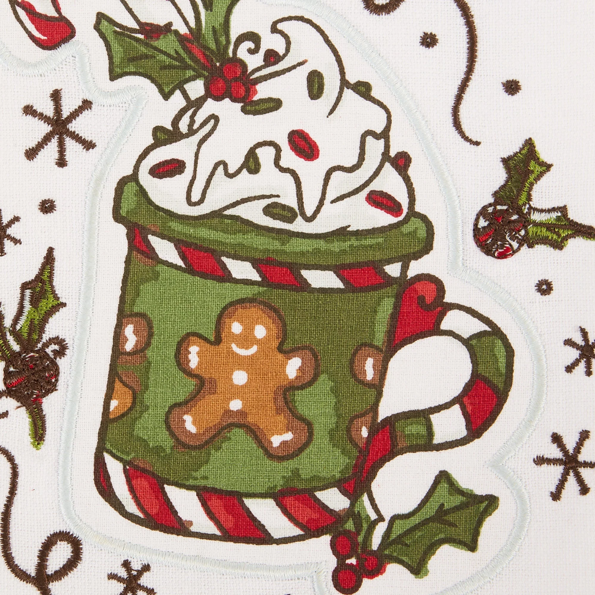 Design Imports Warm Wishes Hot Cocoa Embellished Dishtowel - Image 2