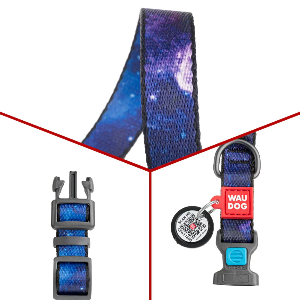 WAUDOG Nylon Dog Collar with QR-Passport - Size Small - Image 2