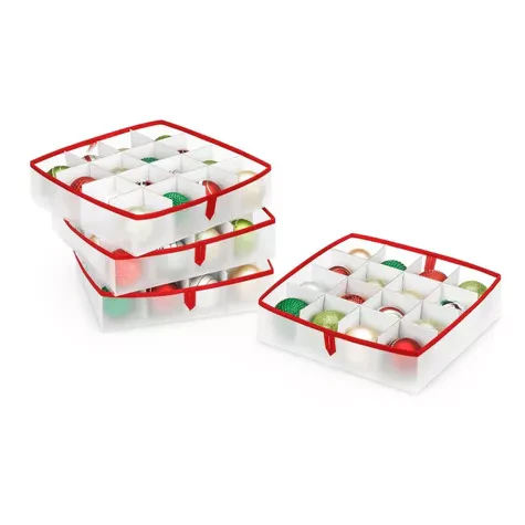 Whitmor 64 Christmas Ornament Zip Cube With Removable Trays - Image 2
