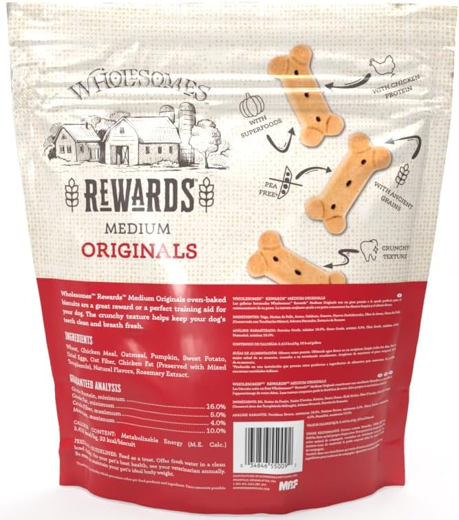 Wholesomes Rewards Medium Originals Biscuit Dog Treats - 3 lbs. - Image 2