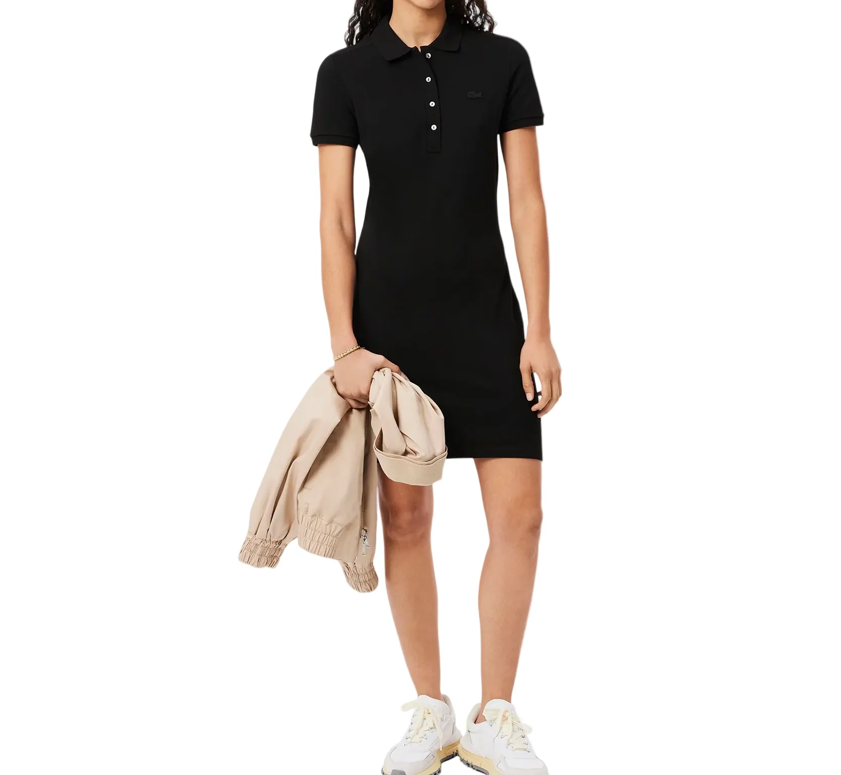 Lacoste Womens Slim Fit Stretch Mini Piqué Polo Dress - Image 3
