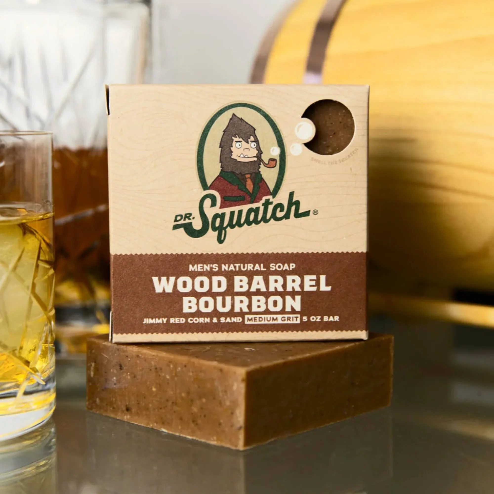 Dr. Squatch Wood Barrel Bourbon Bar Soap - 5 oz. - Image 4