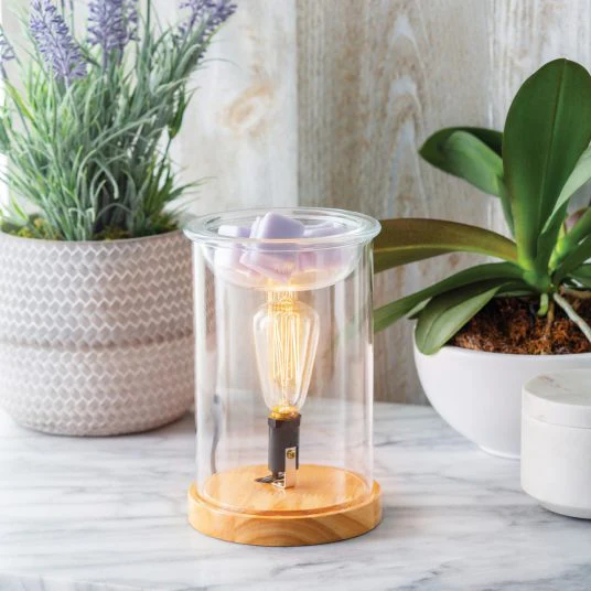 Candle Warmers Etc. Wood & Glass Vintage Bulb Illumination Fragrance Warmer - Image 3