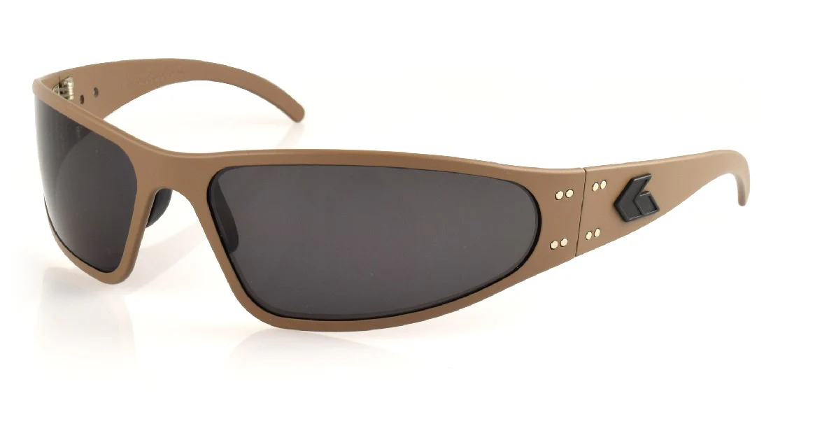 Gatorz Eyewear Wraptor Cerakote Tan, Smoked Polarized Sunglasses