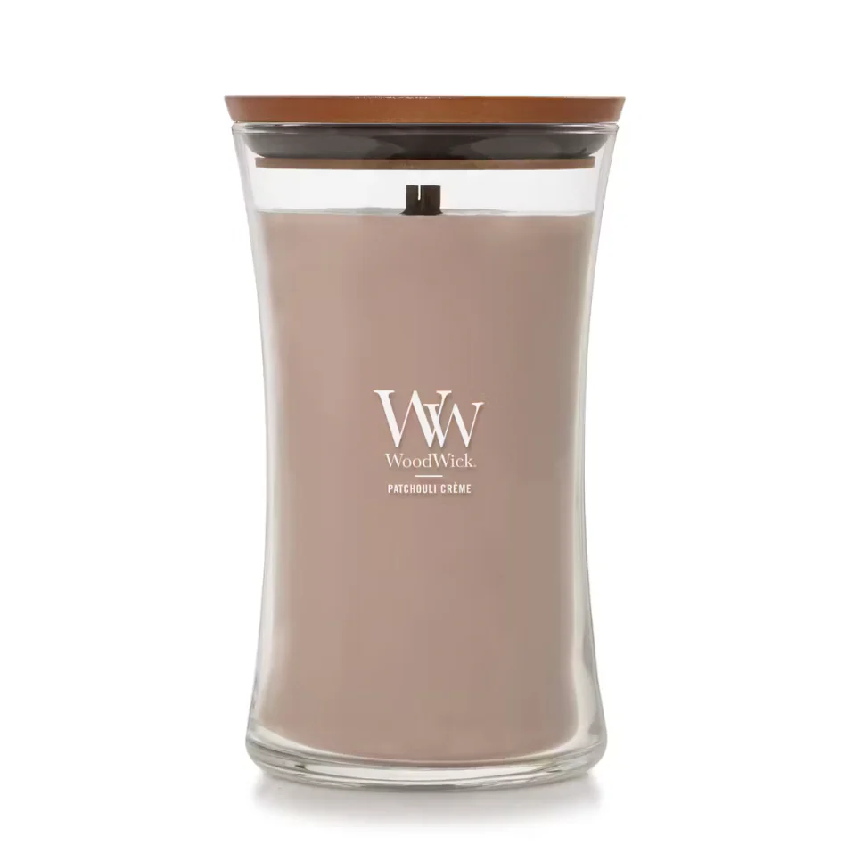 WoodWick Large Hourglass Candle - Patchouli Crème