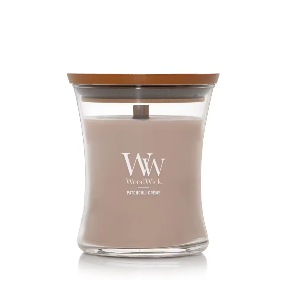 WoodWick Medium Hourglass Candle - Patchouli Crème