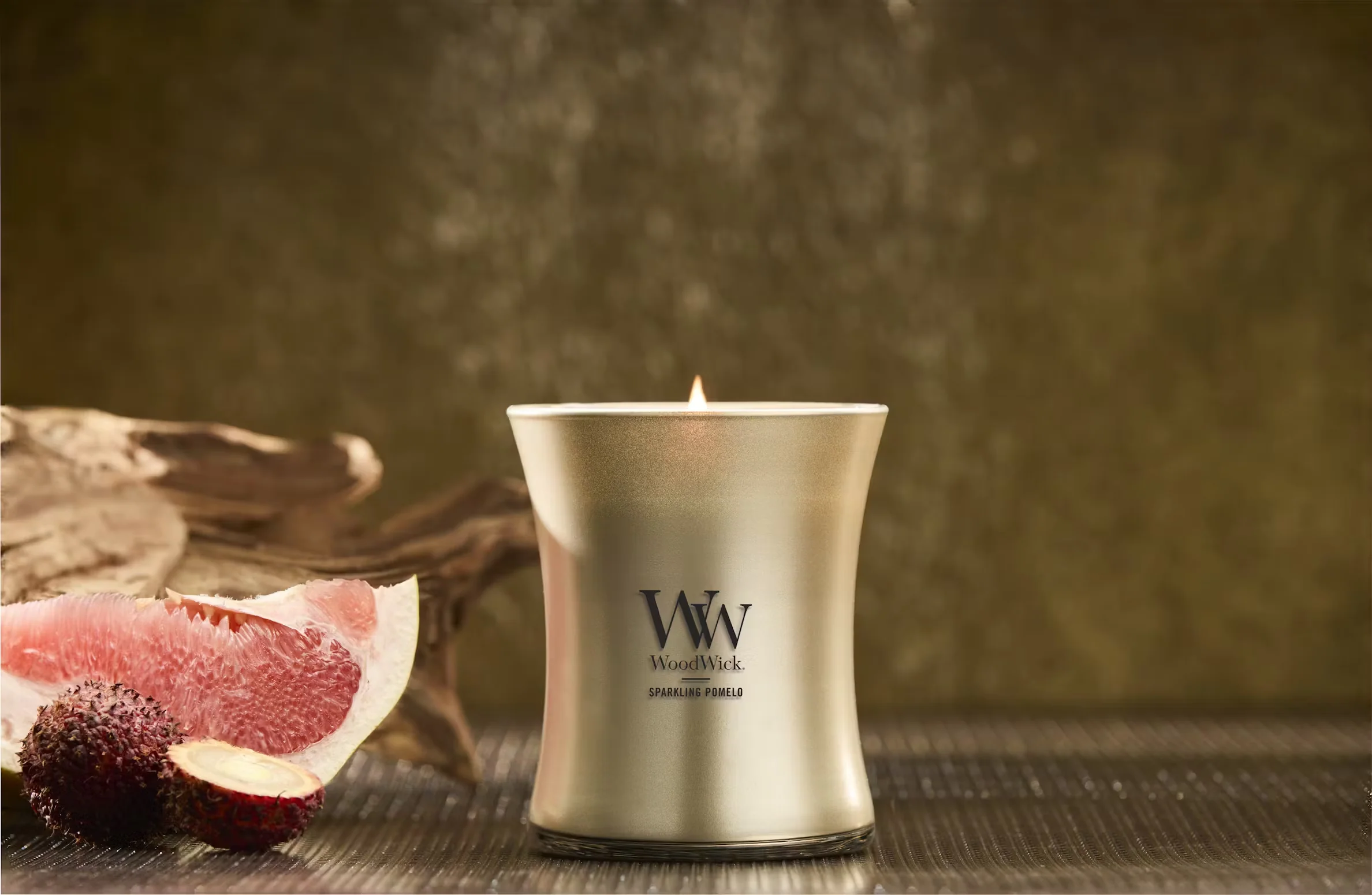 WoodWick Medium Hourglass Precious Metals Candle - Sparkling Pomelo - Image 4