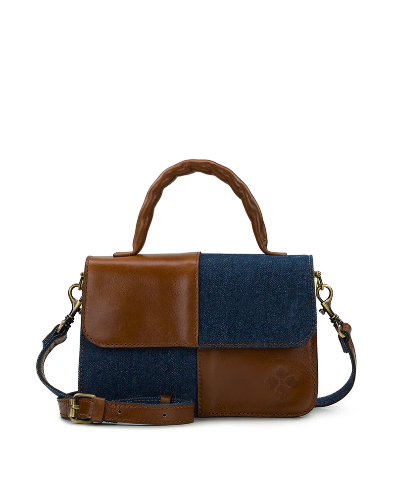 Patricia Nash Garnet Denim and Leather Crossbody Handbag