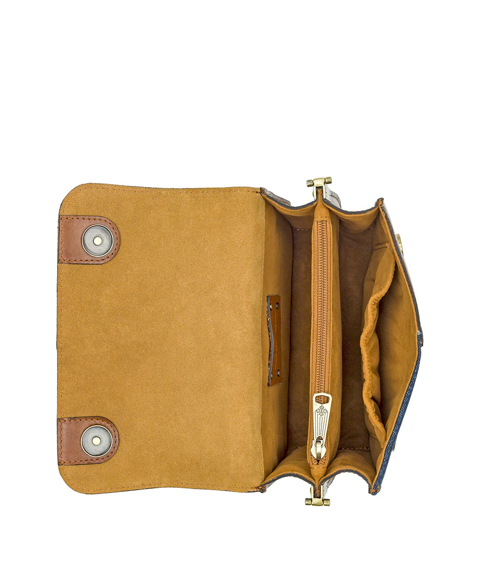 Patricia Nash Garnet Denim and Leather Crossbody Handbag - Image 4