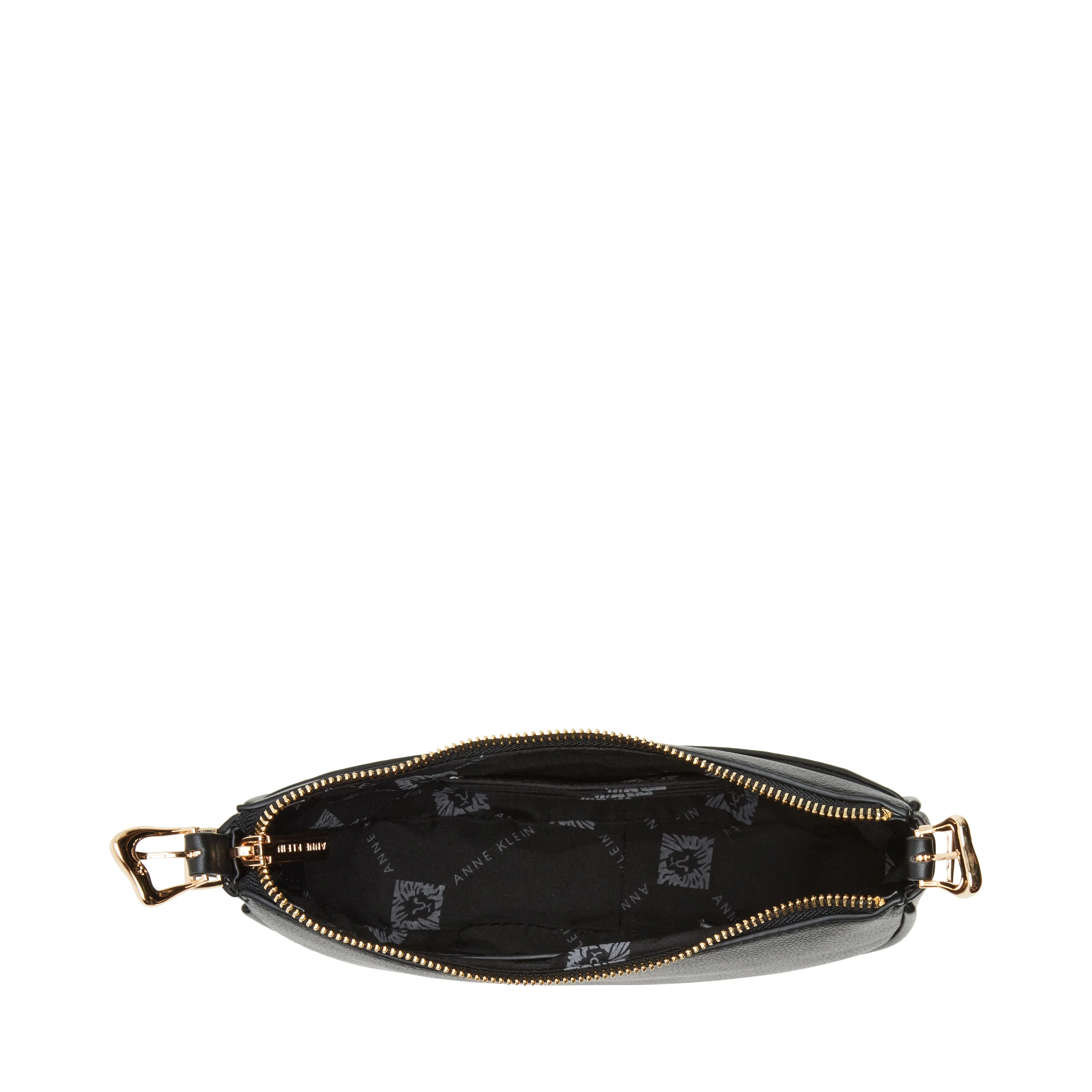 Anne Klein Sculpted Buckle Half Moon Crossbody Handbag - Image 4
