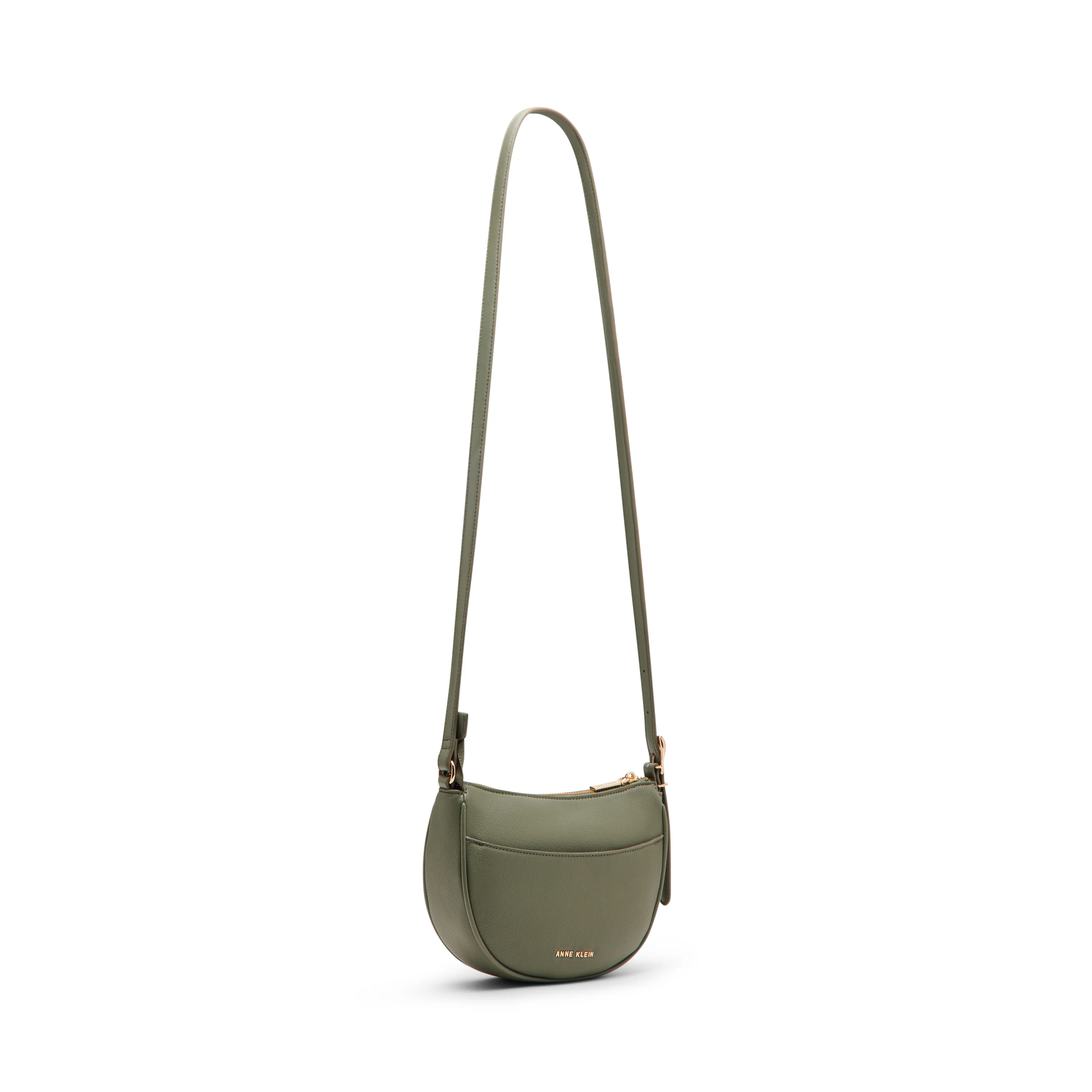 Anne Klein Sculpted Buckle Half Moon Crossbody Handbag - Image 4