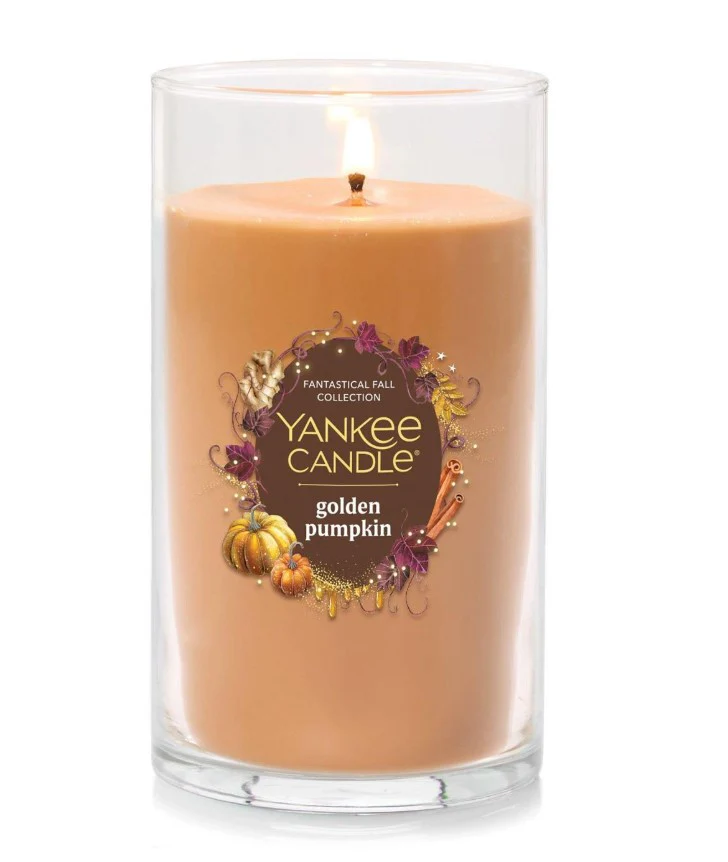 Yankee Candle Signature Medium Pillar Candle - Golden Pumpkin - Image 2