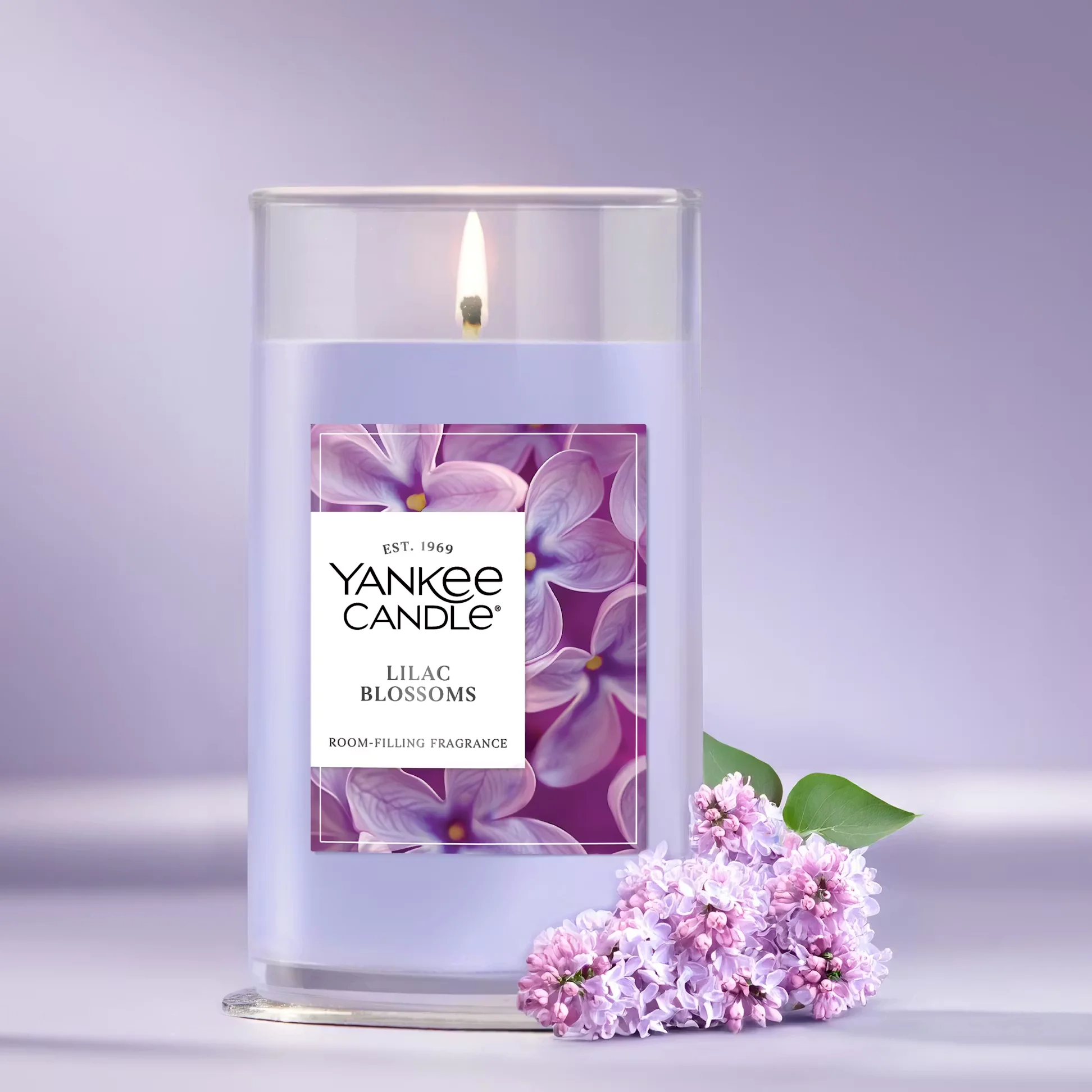 Yankee Candle Signature Medium Pillar Candle - Lilac Blossoms - Image 2