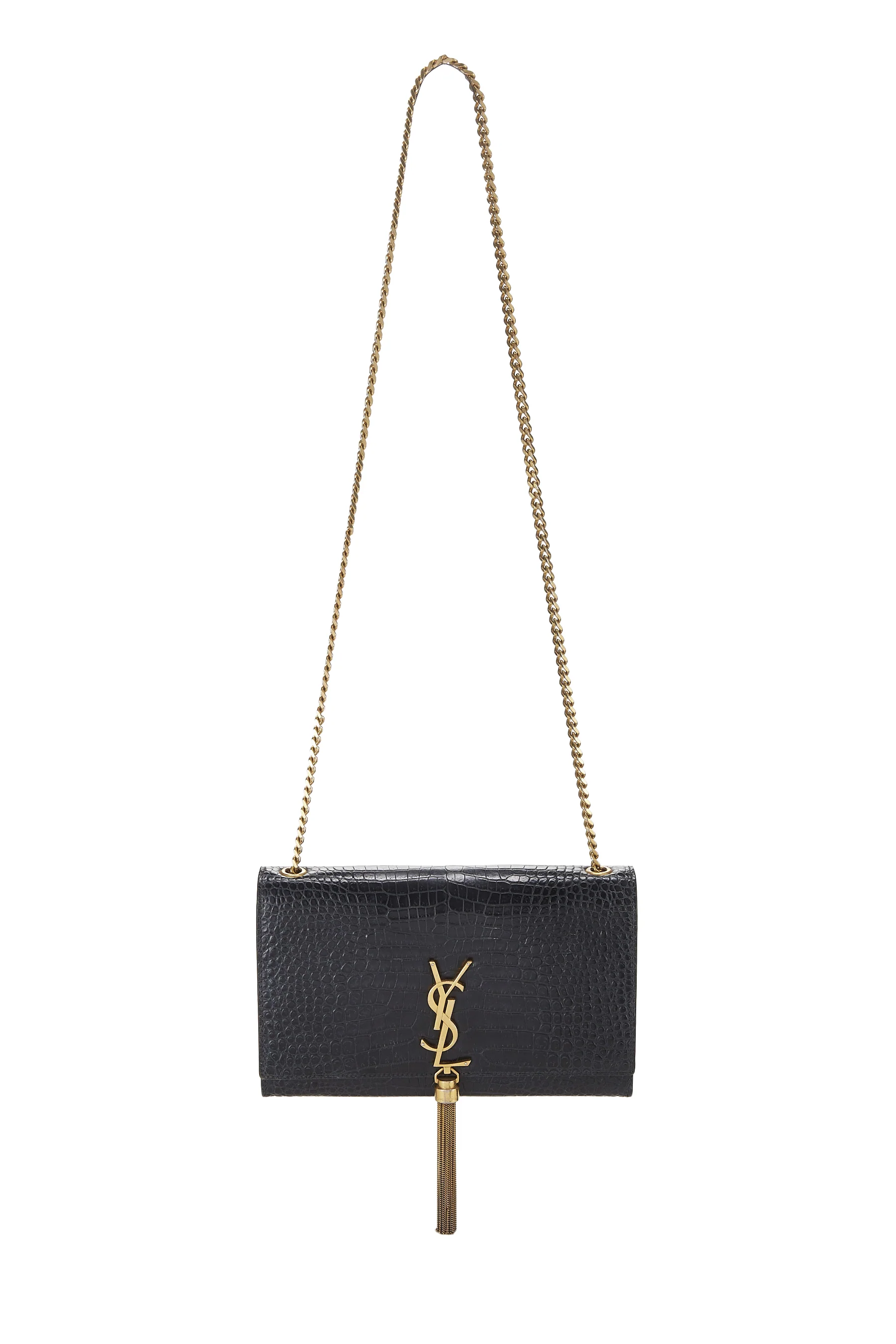 Yves Saint Laurent Embossed Kate Tassel Medium Crossbody Handbag - Image 7