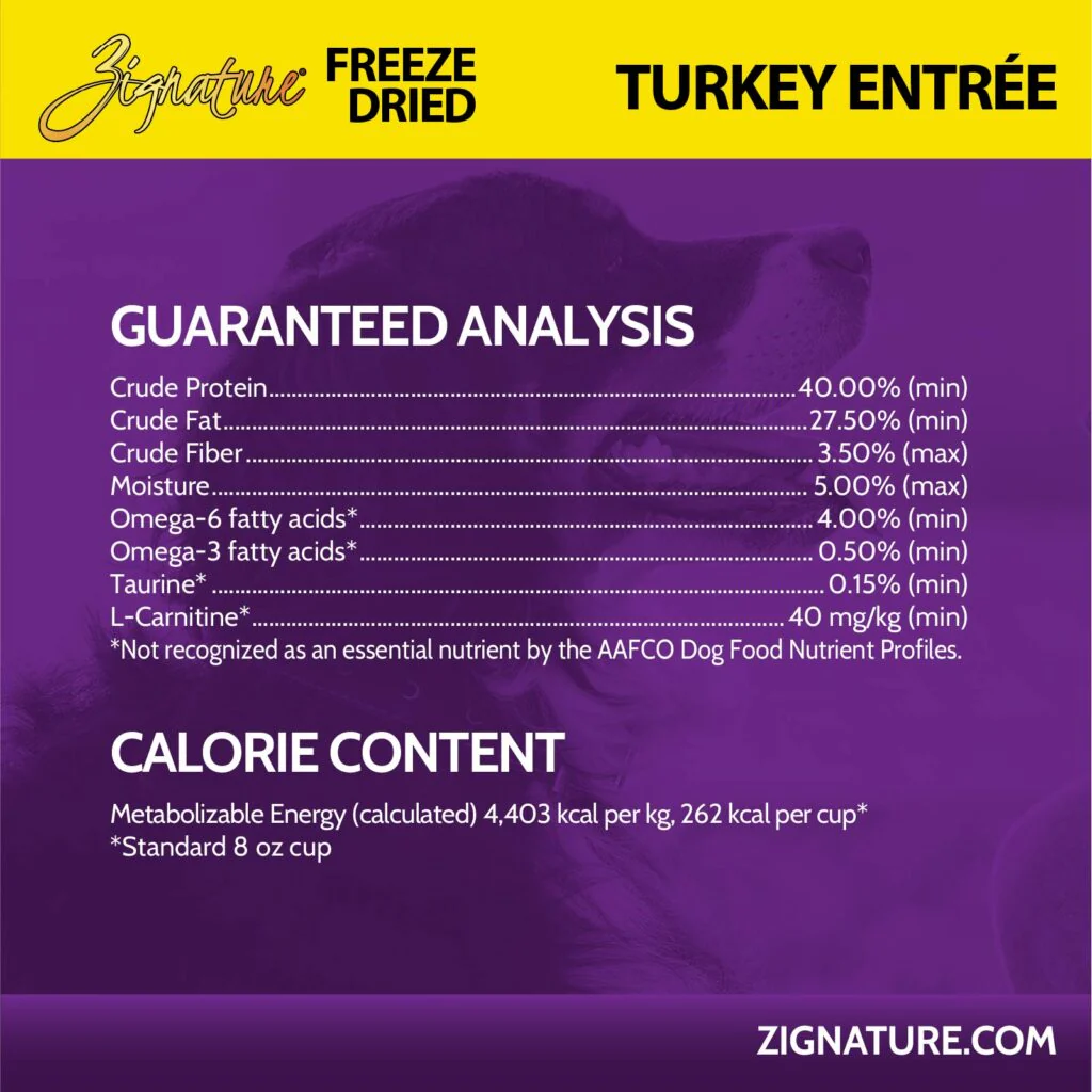 Zignature Original Freeze Dried Turkey Entrée Dry Dog Food - 4 oz. - Image 5