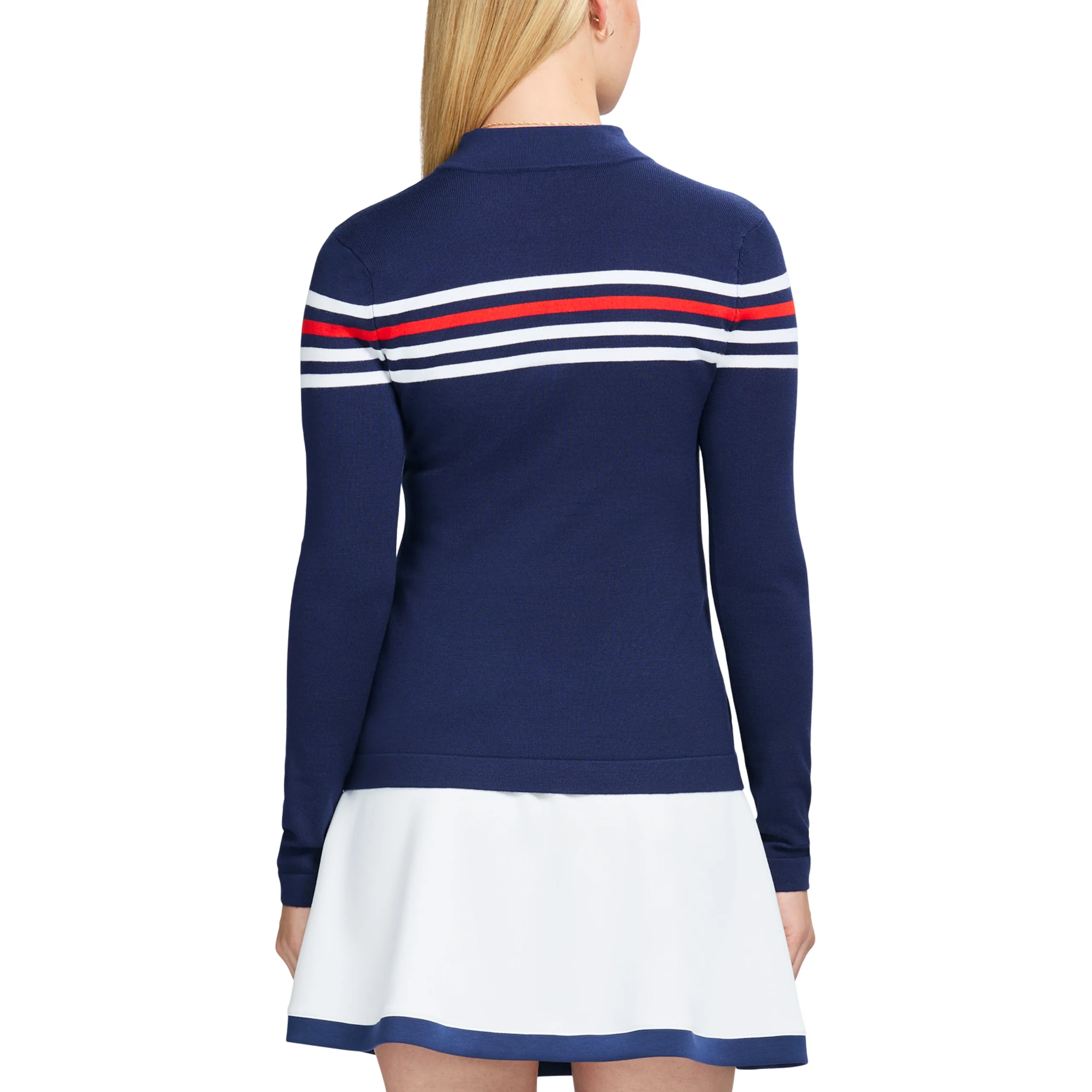 IZOD Womens Zoey Striped 1/4 Zip Knit Pullover Sweatshirt - Image 2